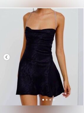 For Love & Lemons black slip dress S